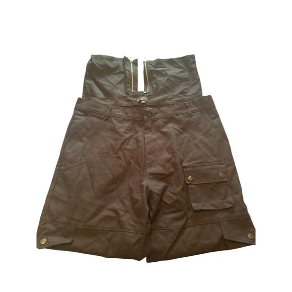 NWT boohooMAN Black Cargo Pants Zipper Ankle Pockets Galore Size 2XL - Picture 2 of 7